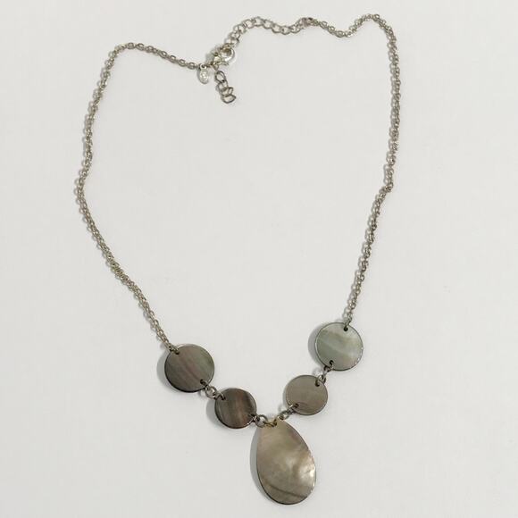 Premier Designs Tahiti Mother of Pearl Silver Plated Boho Chic Necklace - Picture 12 of 12